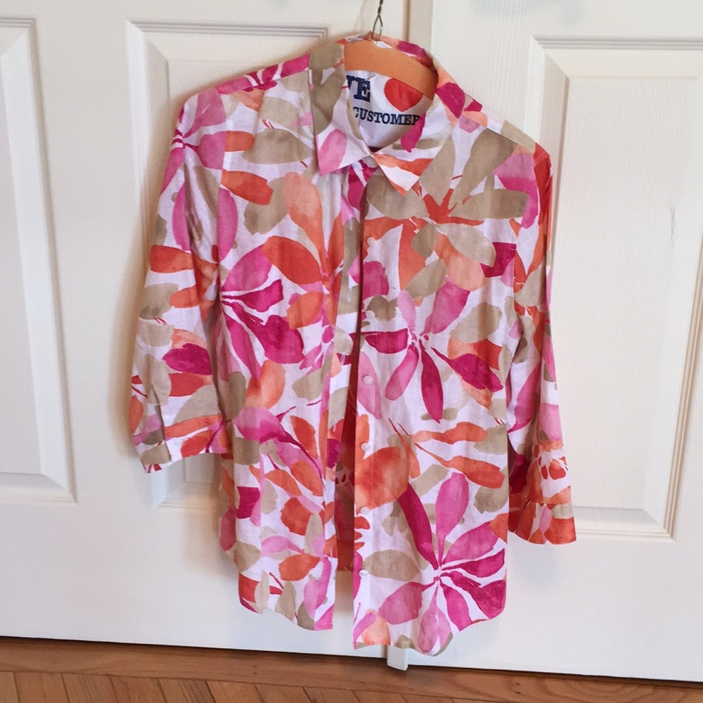 Chico’s Floral Linen Blouse
